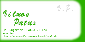 vilmos patus business card